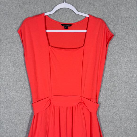 Lands End Dress Medium Knee Jersey Flowy Cotton Stretch Career Church Easter - Picture 2 of 10